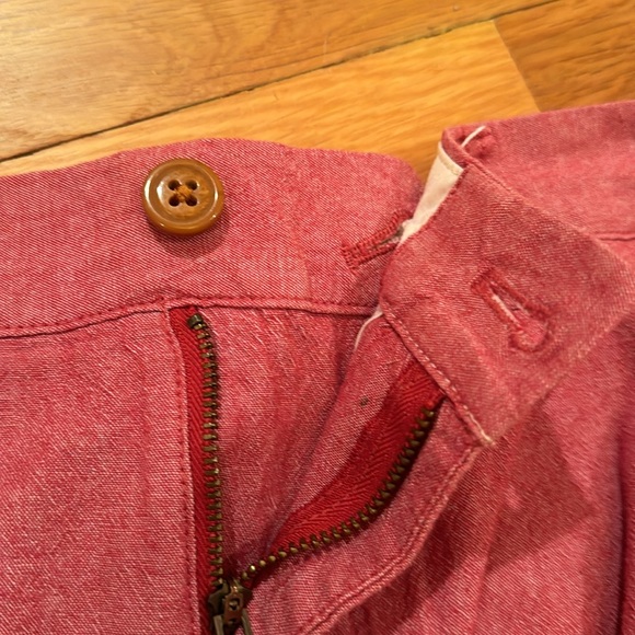 J.Crew gramercy chambray shorts 32w factory mens red salmon 4th of July teen boy - Picture 7 of 8